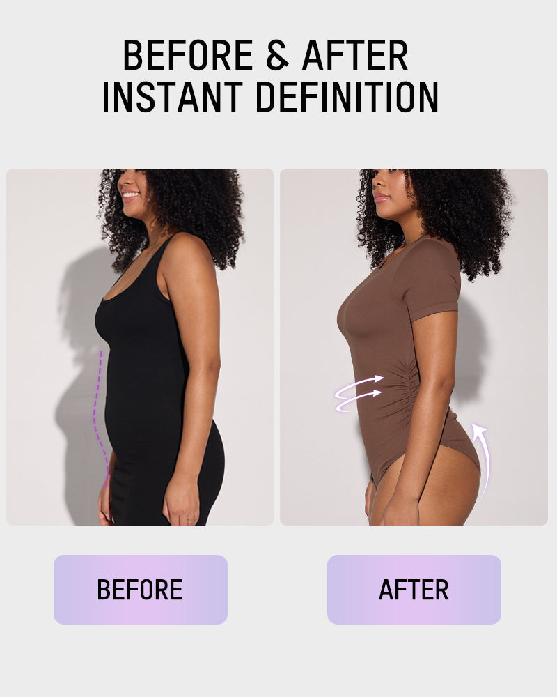 Seamless Round Neck Short Sleeve Bodysuit - view 6