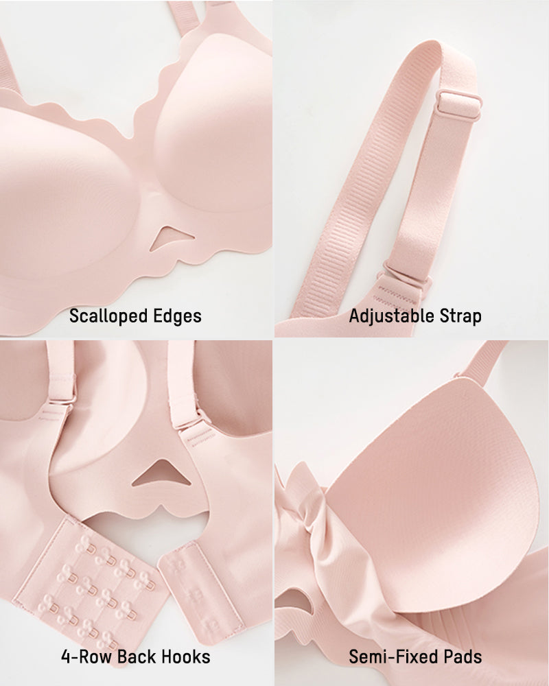 Seamless Wireless Scalloped Edge Jelly Bra - view 6