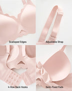 Seamless Wireless Scalloped Edge Jelly Bra - view 6