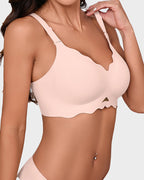 Seamless Wireless Scalloped Edge Jelly Bra - view 2