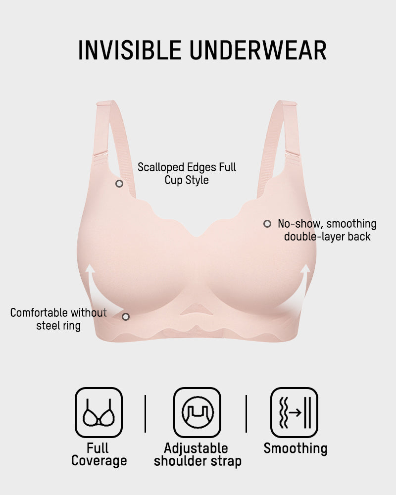 Seamless Wireless Scalloped Edge Jelly Bra - view 5