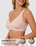 Seamless Deep V Push-Up Wireless Bra - view 2