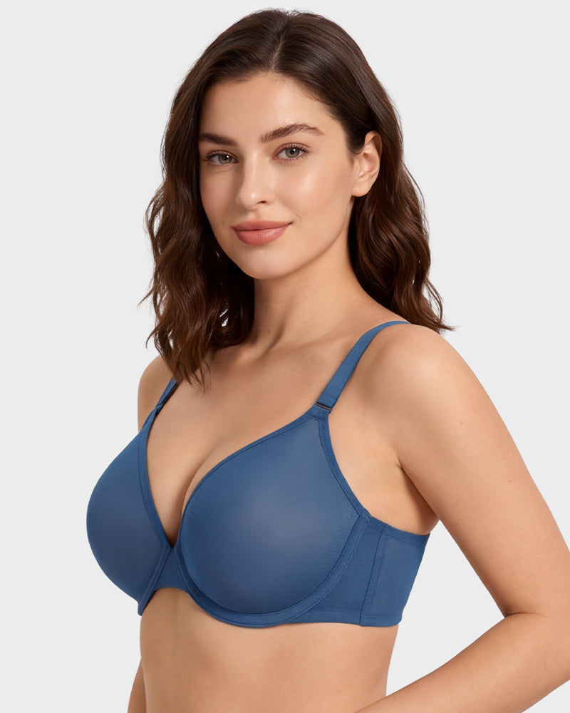 Seamless Mesh Unlined Underwire Bra - view 17