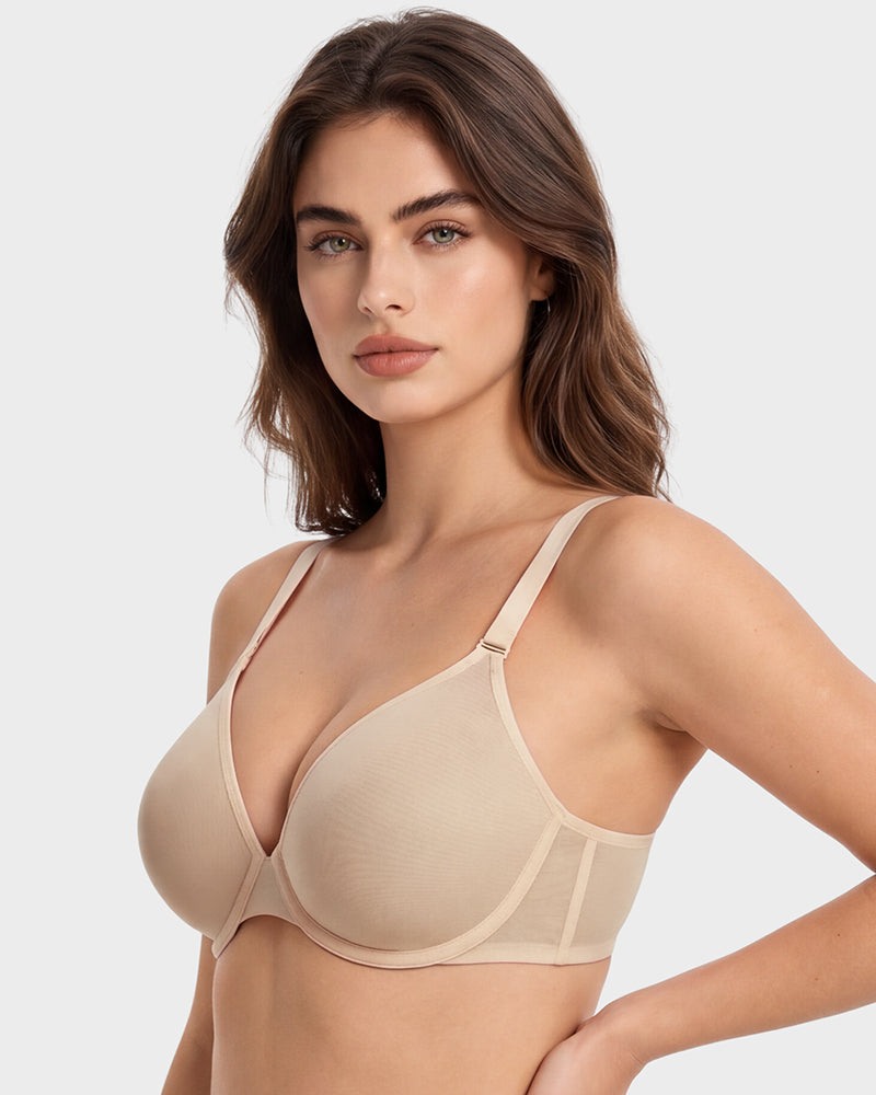 Seamless Mesh Unlined Underwire Bra - view 14