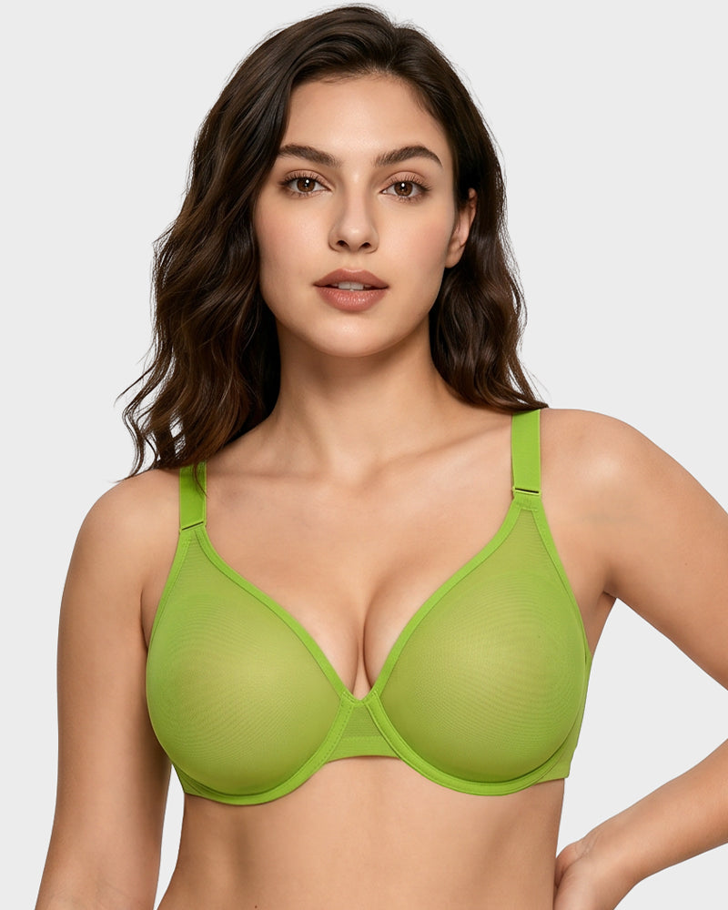 Seamless Mesh Unlined Underwire Bra - view 9