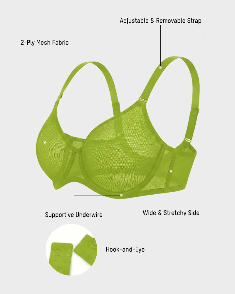 Seamless Mesh Unlined Underwire Bra - view 27