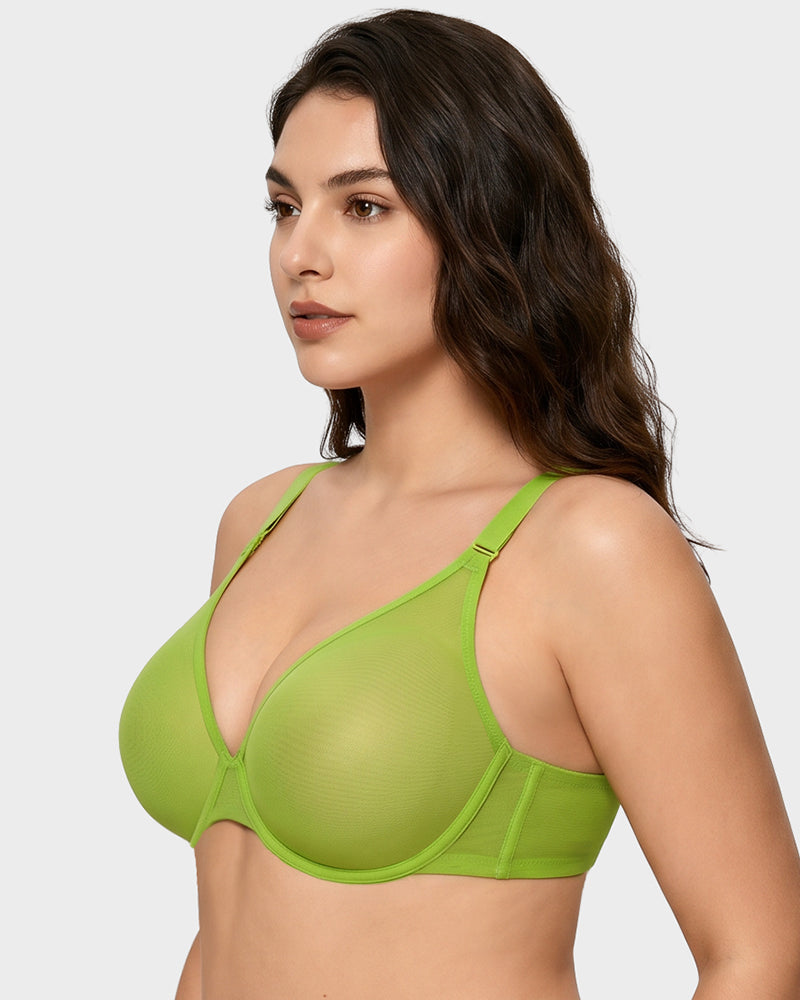 Seamless Mesh Unlined Underwire Bra - view 10