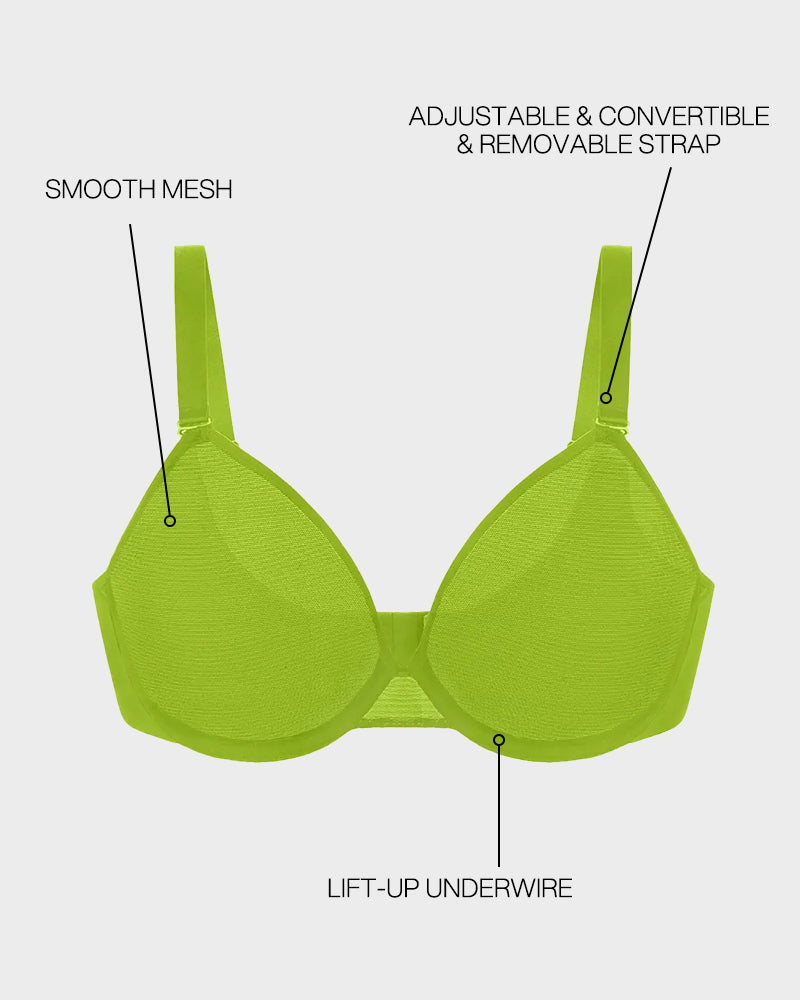 Seamless Mesh Unlined Underwire Bra - view 28