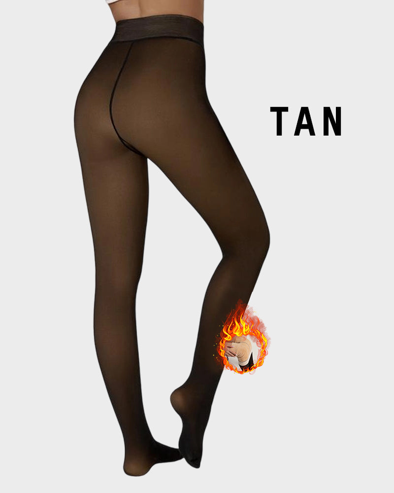 Semi-Transparent Single Seam Fleece Lined Tights - view 10