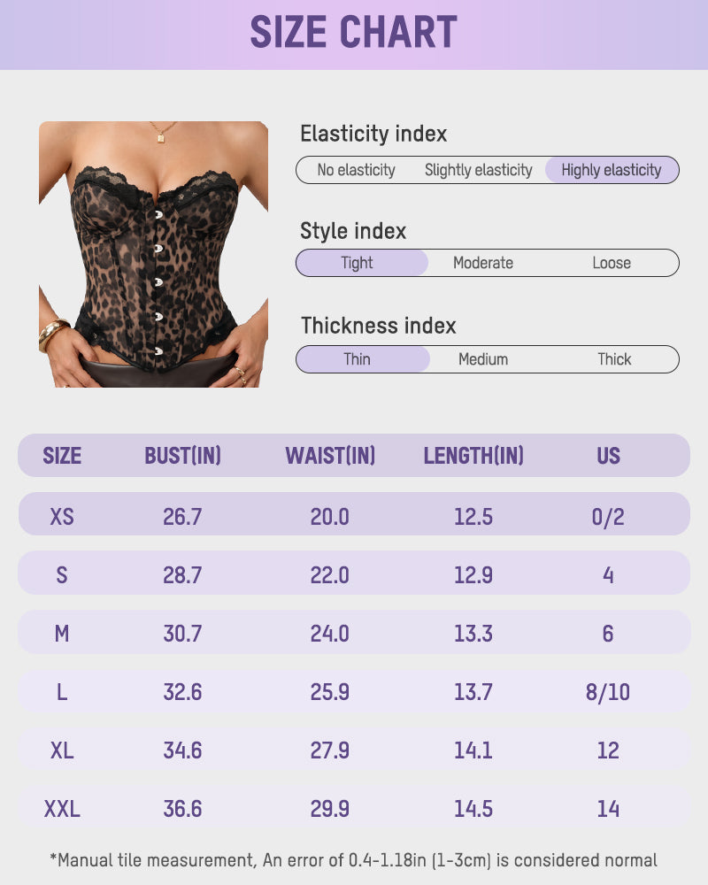 Sheer Mesh Lace-Trim Front-Hook Overbust Corset - view 20