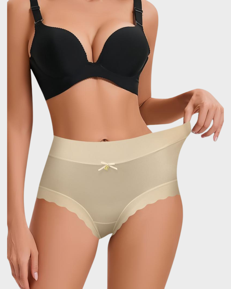 Silky High-Waist Seamless Briefs With Scalloped Edges (6 pack) - view 2