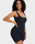 Snap Button Shaping Shorts Bodysuit - view 7