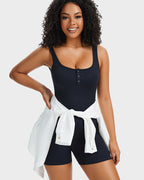 Snap Button Shaping Shorts Bodysuit - view 9