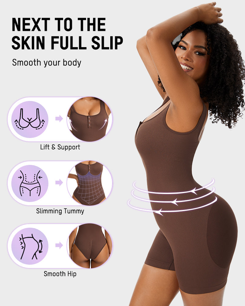 Snap Button Shaping Shorts Bodysuit - view 10