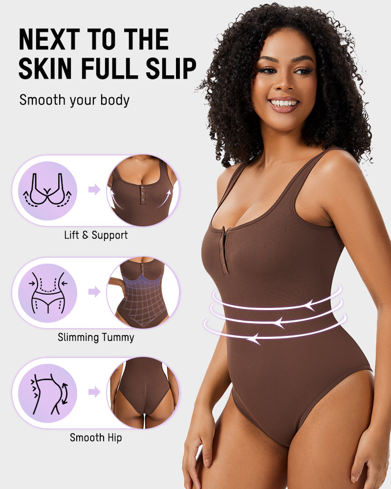 Snap Button Triangle Shaping Bodysuit - view 5