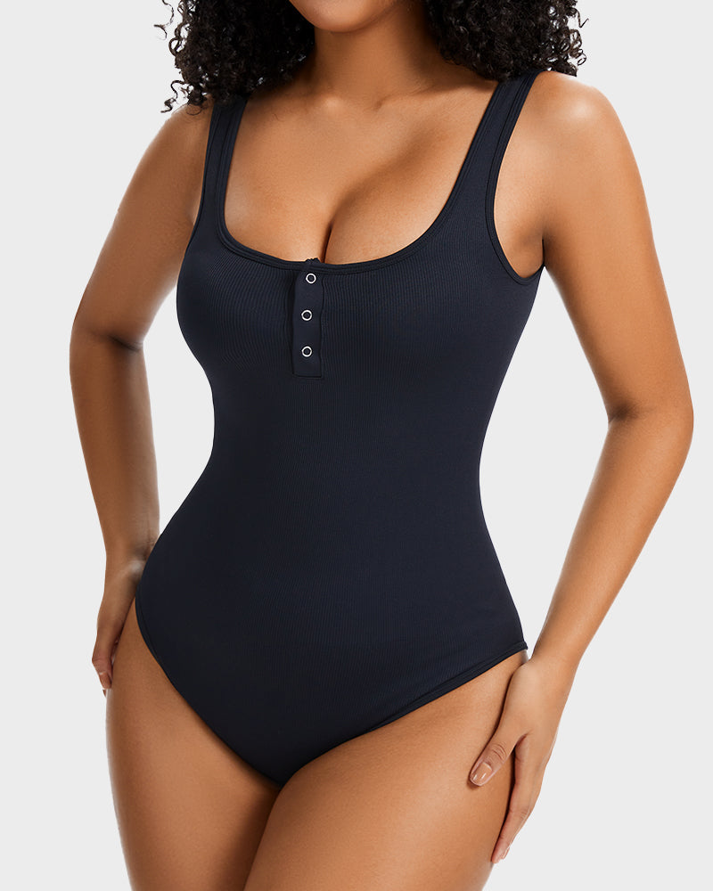 Snap Button Triangle Shaping Bodysuit - view 8