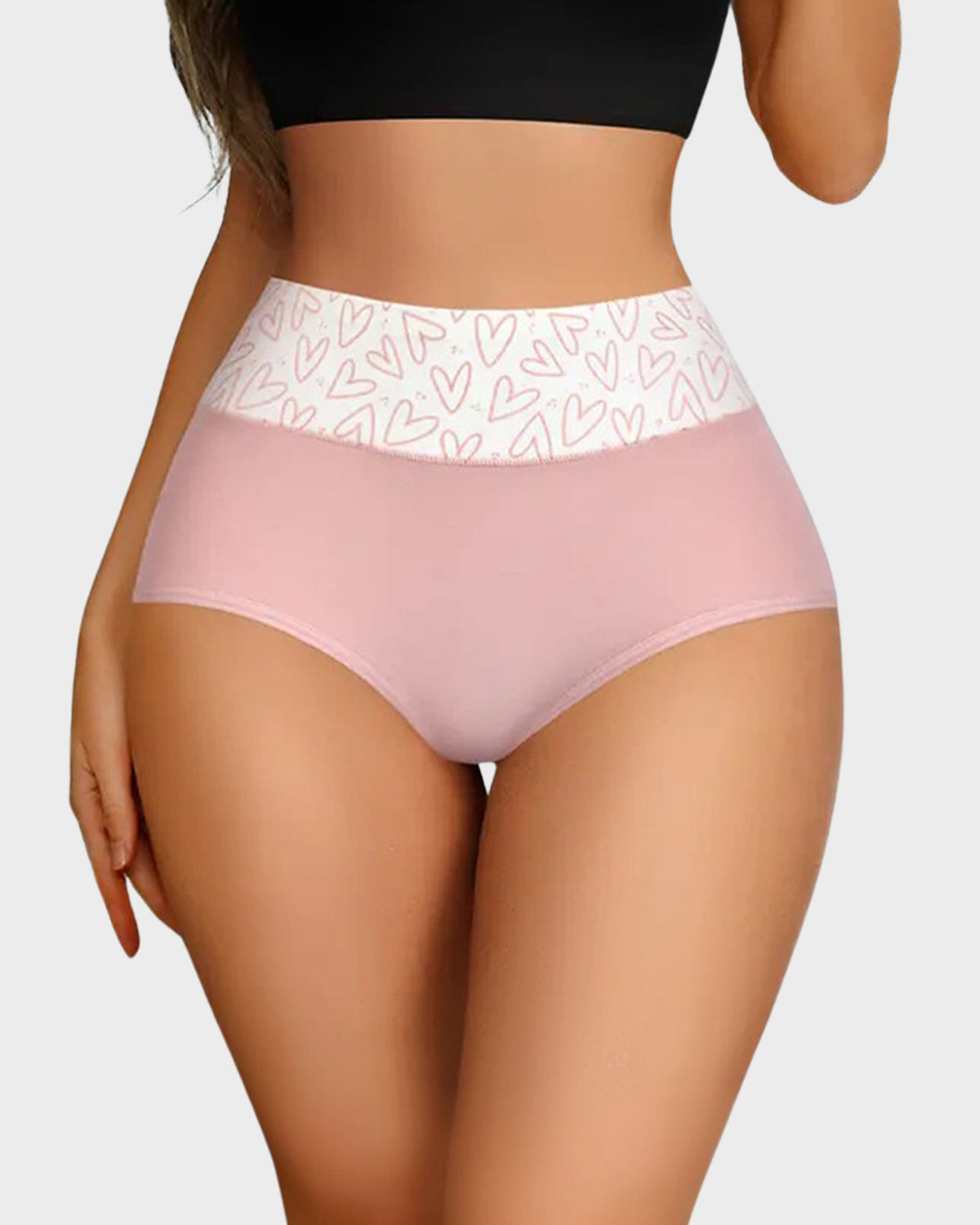 Soft Cotton Heart Print High-Waist Panties (6 Pack) - view 6