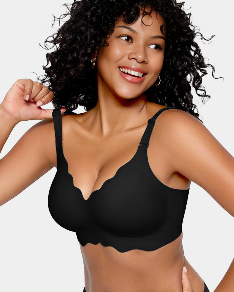 Soft Full Coverage Scalloped Wireless Jelly Bra - view 2