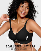 Soft Full Coverage Scalloped Wireless Jelly Bra - view 4