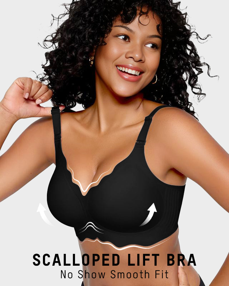 Soft Full Coverage Scalloped Wireless Jelly Bra - view 4