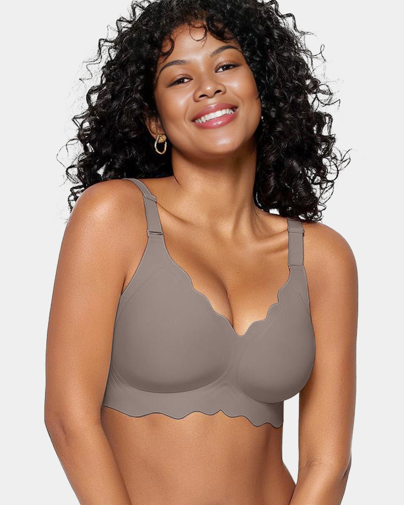 Soft Full Coverage Scalloped Wireless Jelly Bra - view 12