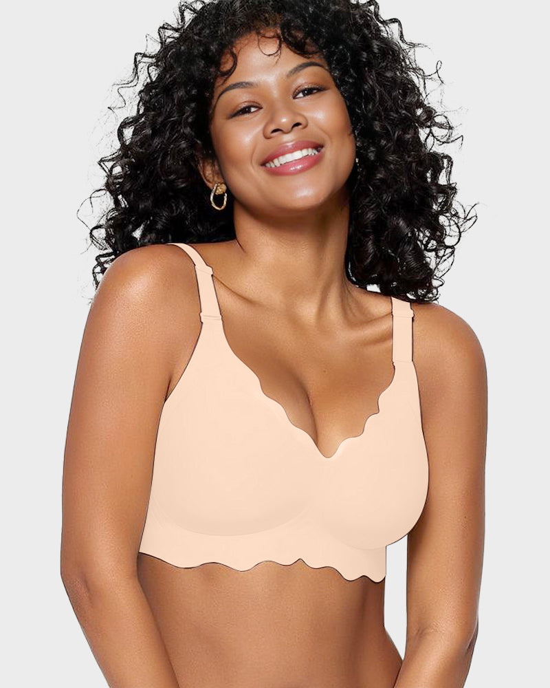 Soft Full Coverage Scalloped Wireless Jelly Bra - view 6