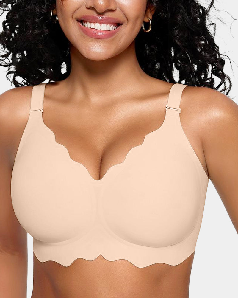 Soft Full Coverage Scalloped Wireless Jelly Bra - view 10