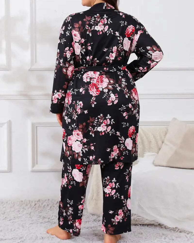 Soft & Silky 3-Piece Floral Pajama Set - view 6