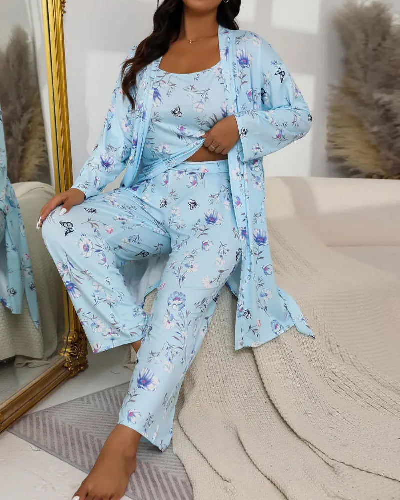 Soft & Silky 3-Piece Floral Pajama Set - view 2