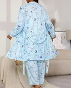 Soft & Silky 3-Piece Floral Pajama Set - view 4