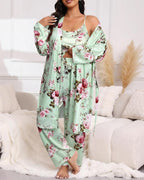 Soft & Silky 3-Piece Floral Pajama Set - view 11