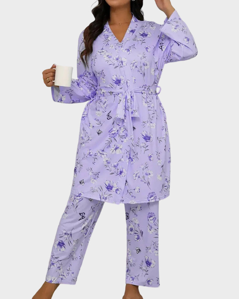 Soft & Silky 3-Piece Floral Pajama Set - view 13