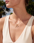 Sparkling Initial & Star Charm Necklace - view 5