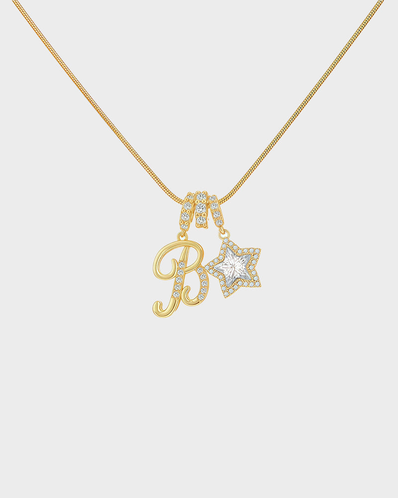 Sparkling Initial & Star Charm Necklace - view 11