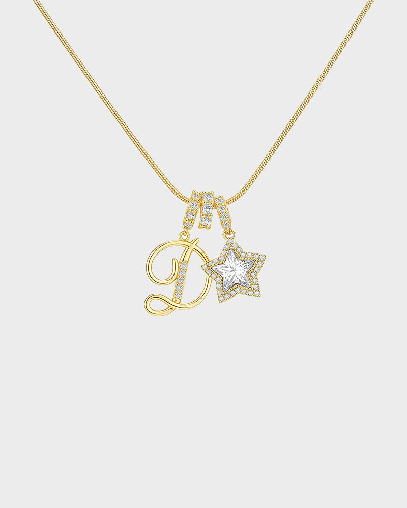 Sparkling Initial & Star Charm Necklace - view 13