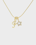 Sparkling Initial & Star Charm Necklace - view 15