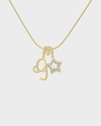 Sparkling Initial & Star Charm Necklace - view 16