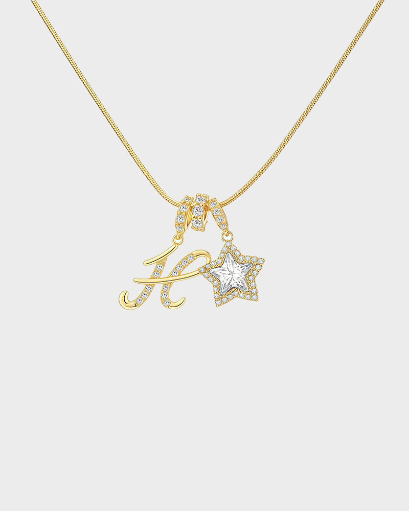 Sparkling Initial & Star Charm Necklace - view 17