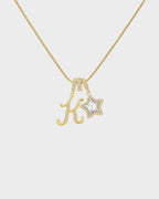 Sparkling Initial & Star Charm Necklace - view 20