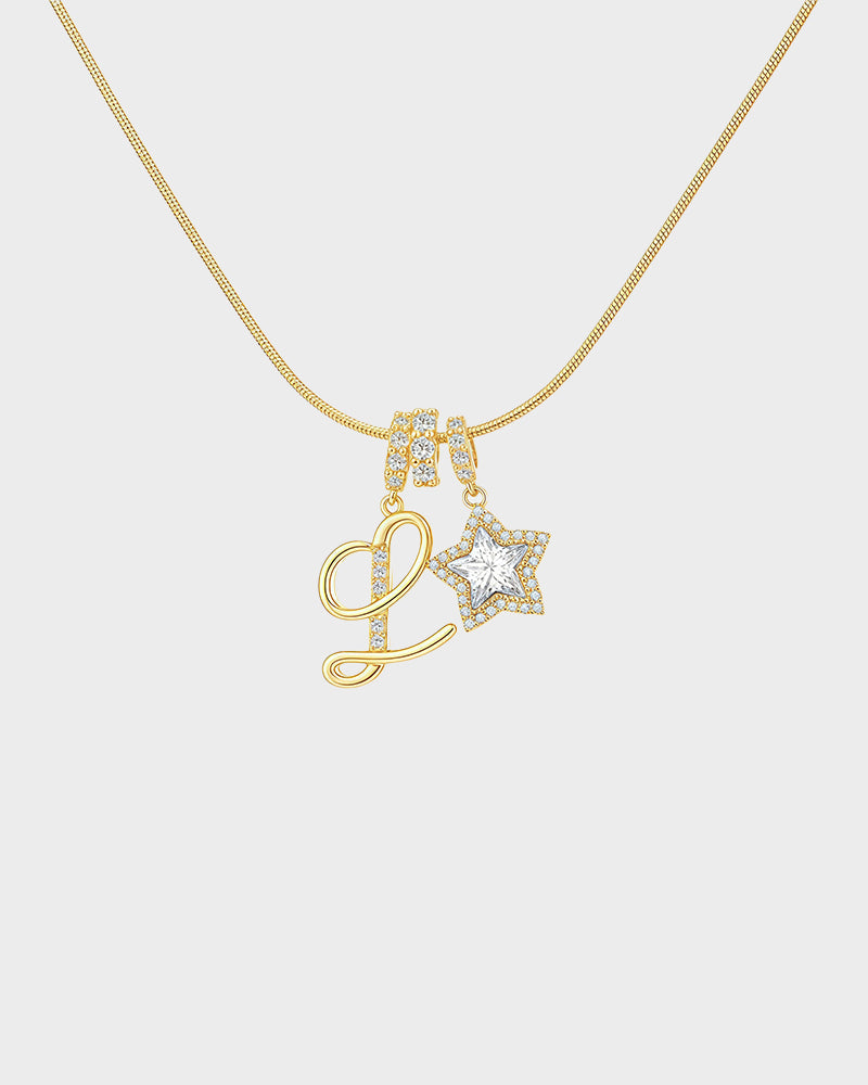 Sparkling Initial & Star Charm Necklace - view 21