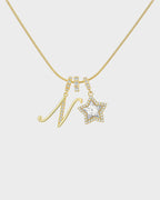 Sparkling Initial & Star Charm Necklace - view 23