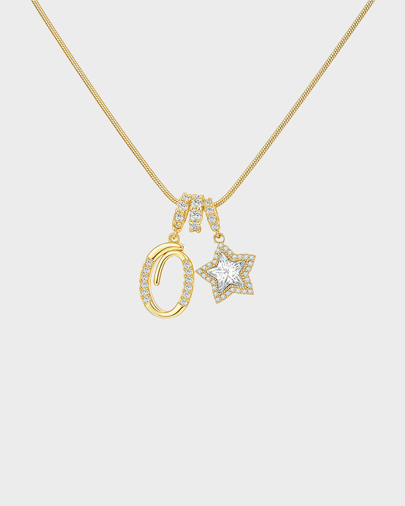 Sparkling Initial & Star Charm Necklace - view 24