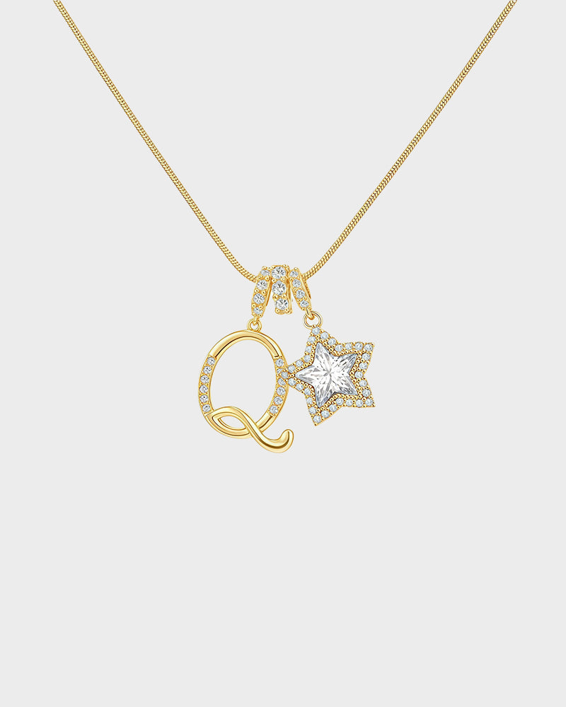 Sparkling Initial & Star Charm Necklace - view 26