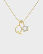 Sparkling Initial & Star Charm Necklace - view 26