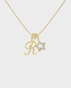 Sparkling Initial & Star Charm Necklace - view 27