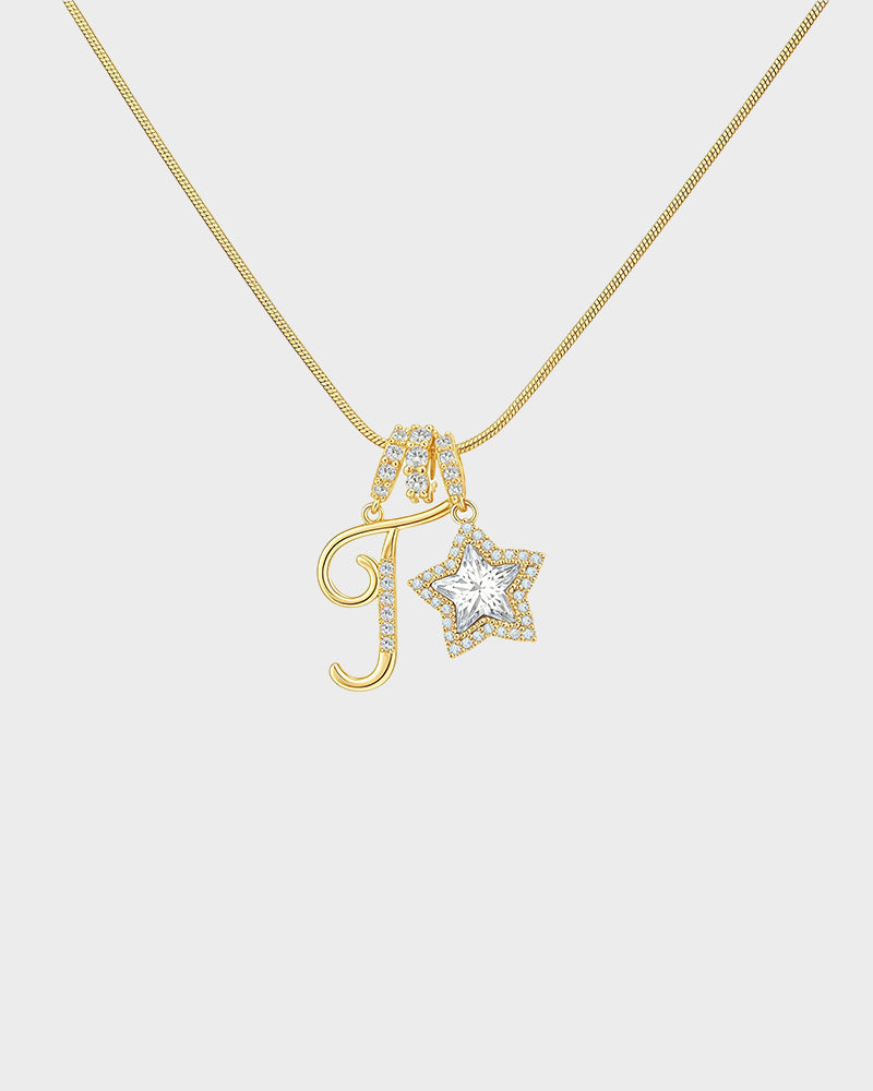 Sparkling Initial & Star Charm Necklace - view 29