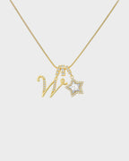 Sparkling Initial & Star Charm Necklace - view 32