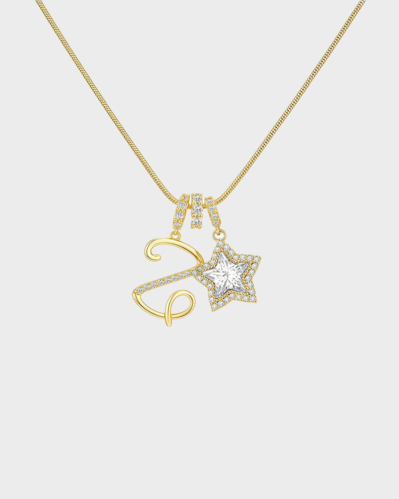 Sparkling Initial & Star Charm Necklace - view 35