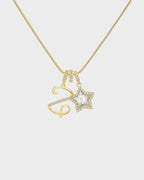 Sparkling Initial & Star Charm Necklace - view 35