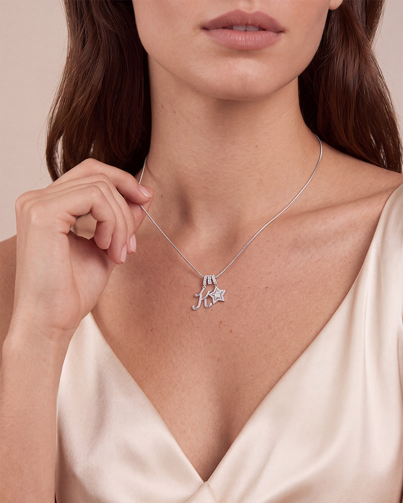 Sparkling Initial & Star Charm Necklace - view 8